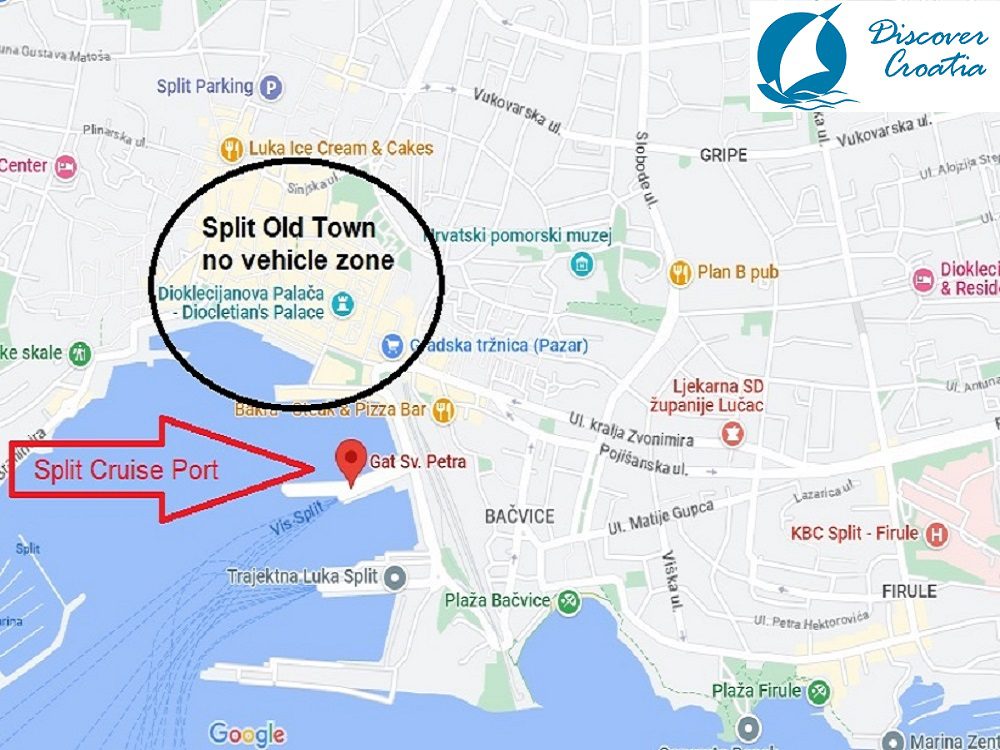 Accommodation 5 Split Croatia accommodation map showing hotels and apartments