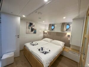 a bed in a room