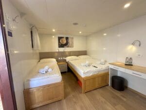 a room with two beds